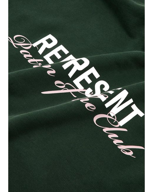Represent Green Patron Of The Club Hooded Cotton Sweatshirt for men