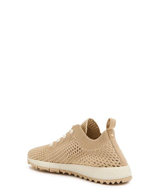 Jimmy Choo Natural Veles Mesh-Knit Sneakers