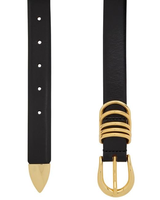 DEHANCHE Black Hollyhock Leather Belt