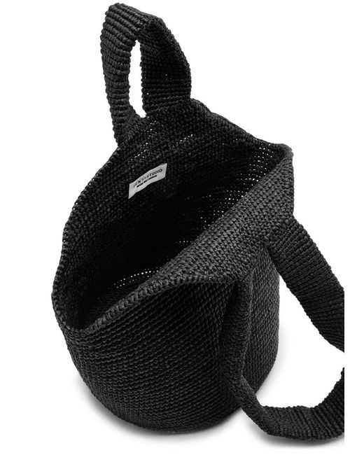 Sensi Studio Black Straw Top Handle Bag
