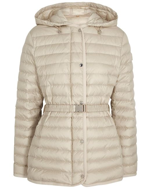 Moncler Natural Oredon Hooded Quilted Shell Coat