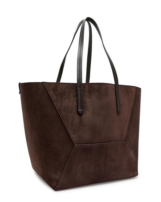 Brunello Cucinelli Brown Bead Medium Suede Tote