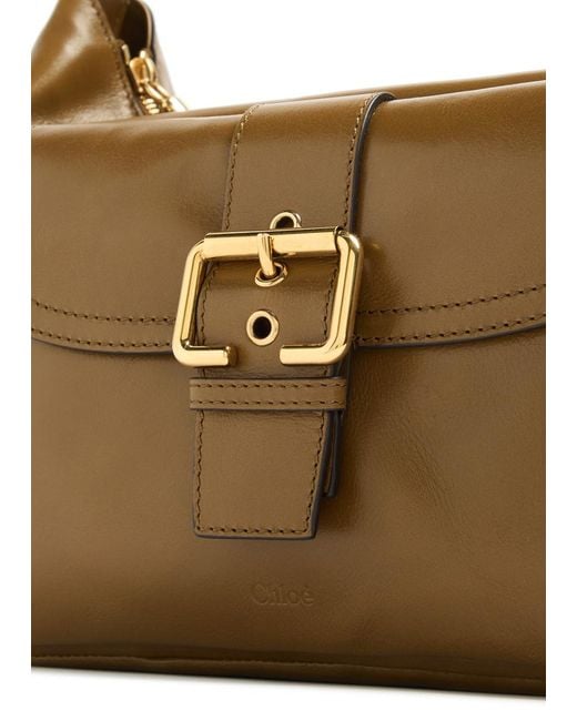 Chloé Brown Large Glossed Leather Camera Bag