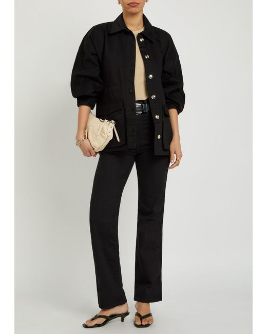 RÙADH Black The Constance Drawstring Denim Jacket