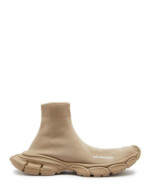 Balenciaga Brown 3xl Sock Stretch-knit Sneakers for men