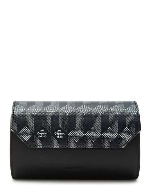 AU DEPART Gray Printed Leather Watch Case for men