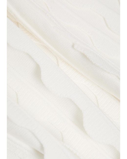 Jonathan Simkhai White Brionne Scalloped Knit Midi Dress
