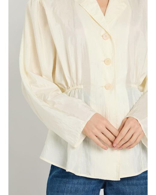 Chloé Natural Peplum Taffeta Blouse