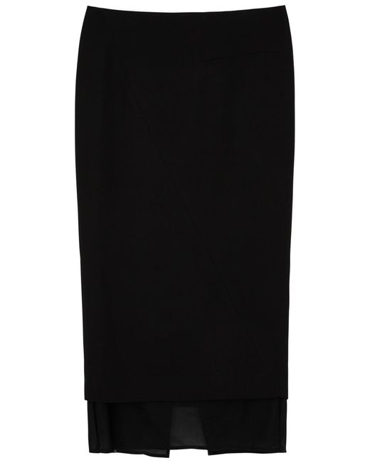 GAUGE81 Black Sabie Layered Woven Midi Skirt
