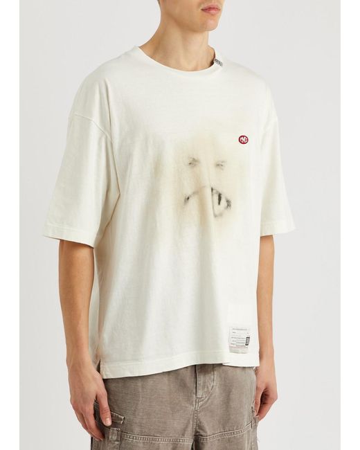 Maison Mihara Yasuhiro White Smiley Printed Cotton T-Shirt for men