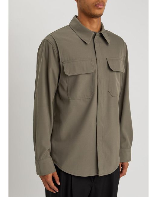 Helmut Lang Green Military Twill Shirt for men