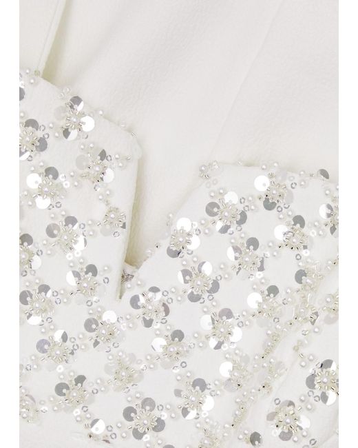 Rebecca Vallance Blanche Embellished Midi Dress in White | Lyst