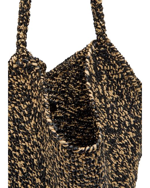 Khaite Black Lotus Medium Raffia Tote Bag