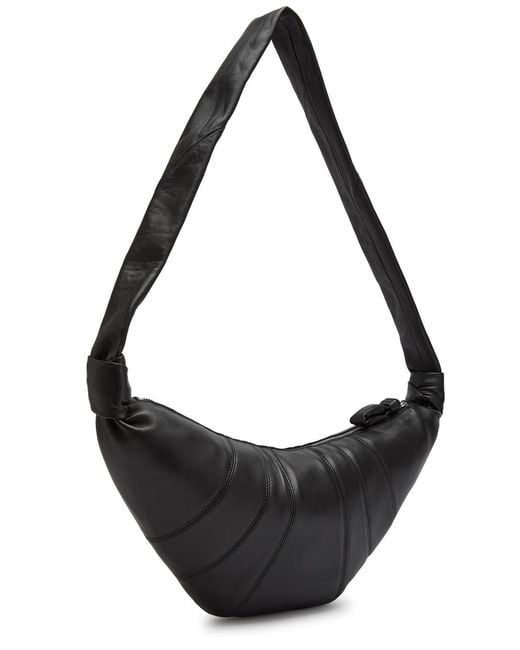Lemaire Black Croissant Medium Grained Leather Shoulder Bag