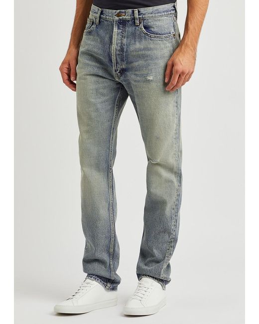 Saint Laurent Blue Relaxed Straight-leg Jeans for men