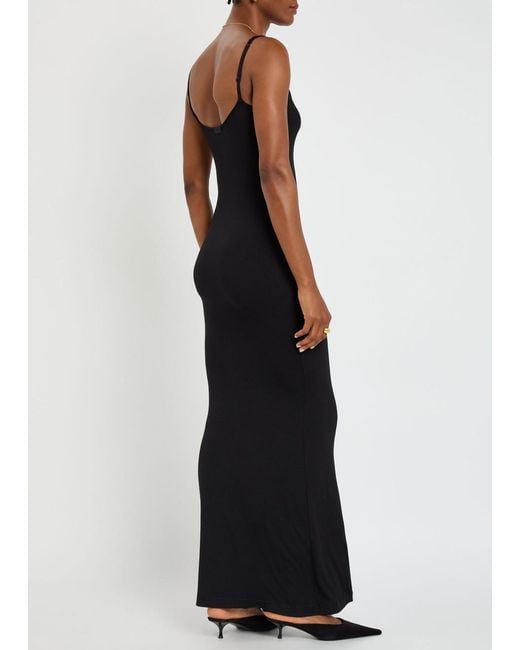 Skims Blue Ribbed Stretch-Modal Maxi Dress