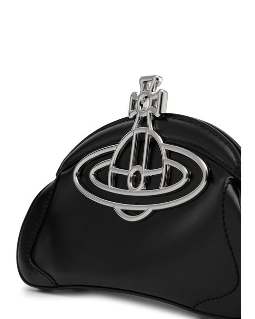 Vivienne Westwood Black Amber Logo Leather Clutch