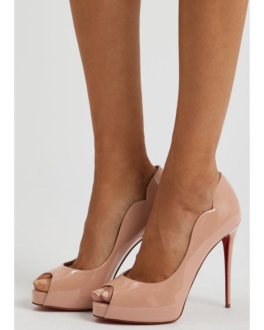 Christian Louboutin Brown Hot Chick 120 Patent Leather Pumps