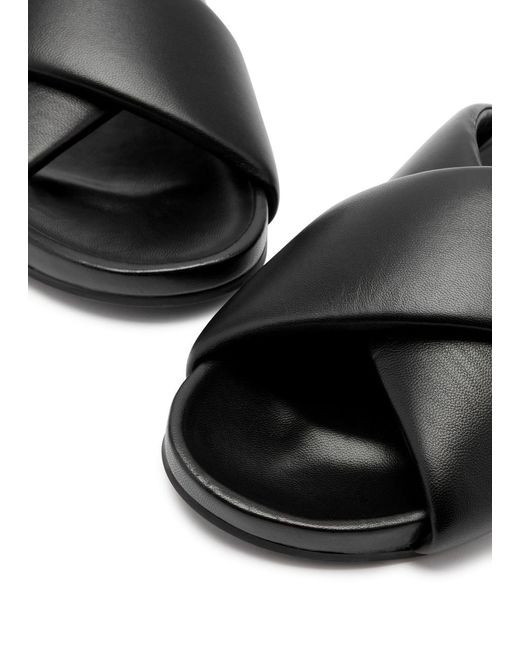 Lanvin Black Tinkle Logo Leather Sliders