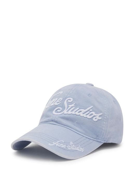 Acne Blue Logo-Embroidered Cotton Cap