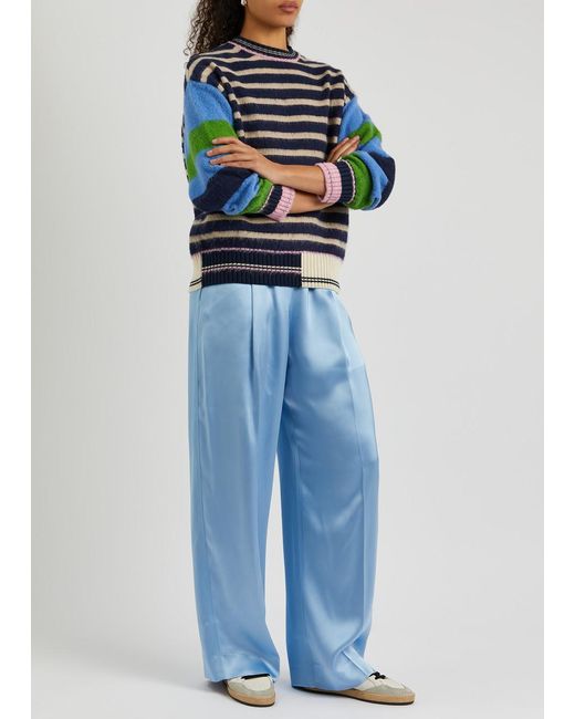 Stine Goya Blue Shea Striped Knitted Jumper