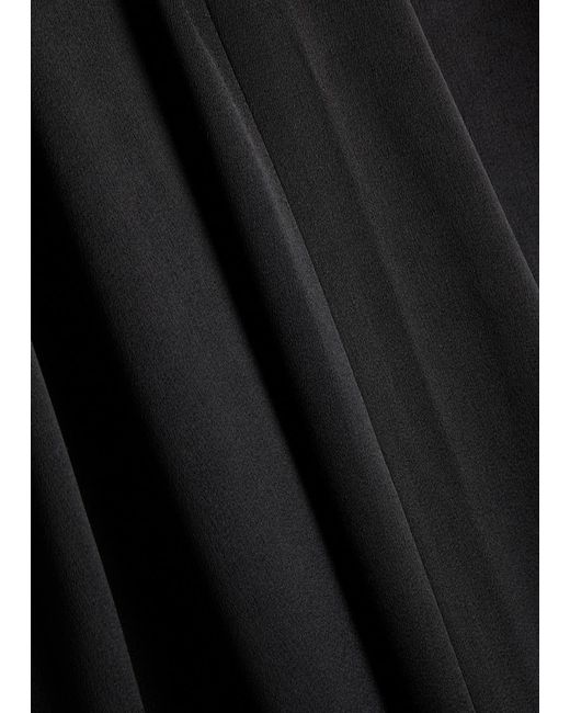 Alice + Olivia Black Shane Wide-Leg Satin Trousers
