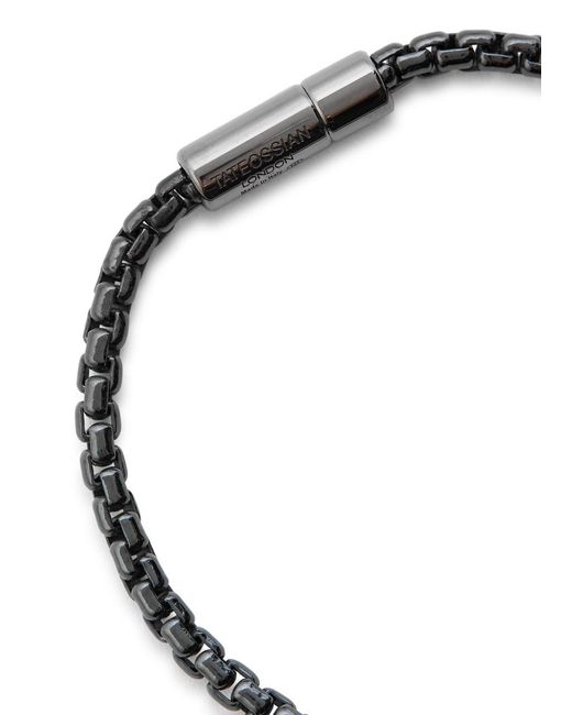Tateossian White Ruthenium-Plated Box Chain Bracelet for men