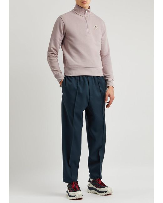 Moncler Pink Half-zip Cotton Sweatshirt for men