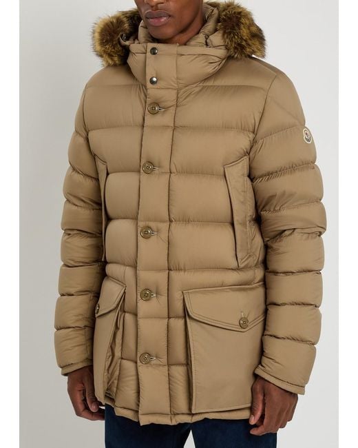 Moncler Natural Clunye Faux Fur-Trimmed Nylon Jacket for men