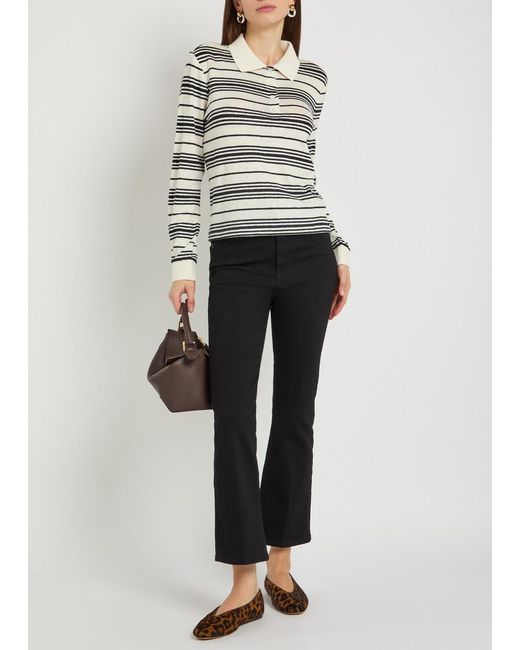 FRAME Black The Reboot Crop Boot-Leg Jeans