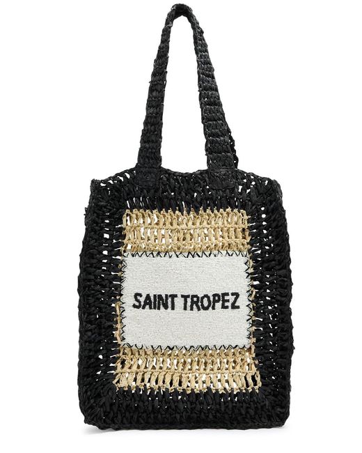De Siena Black Saint Tropez Crochet Tote
