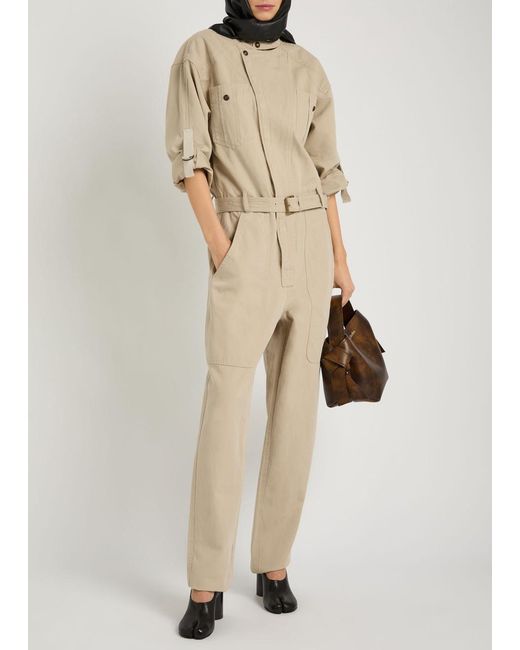 Isabel Marant Natural Nessime Panelled Cotton And Linen-Blend Jumpsuit
