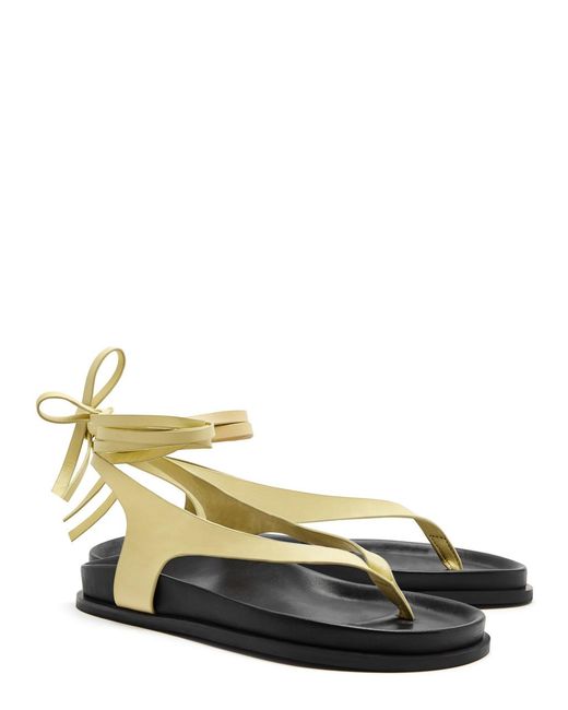 A.Emery Yellow A. Emery Shel Lace-up Suede Sandals