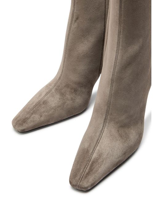 Saint Laurent Brown Jill 95 Suede Ankle Boots