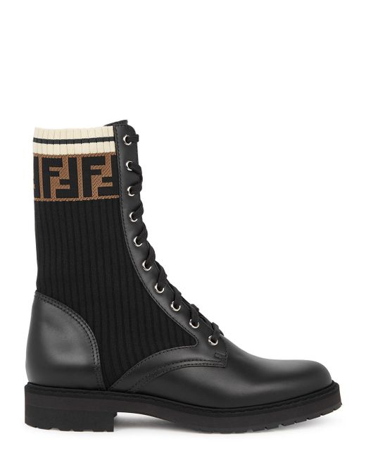 Fendi Rockoko 40 Black Leather Boots