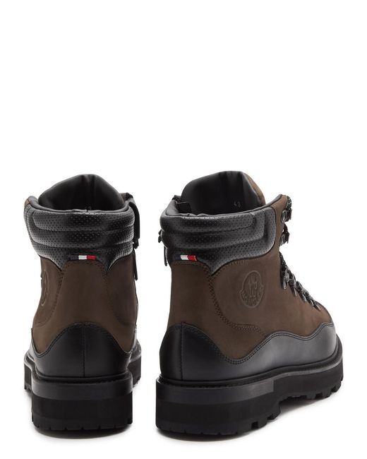 Moncler Black Peka Trek Panelled Nubuck Hiking Boots for men