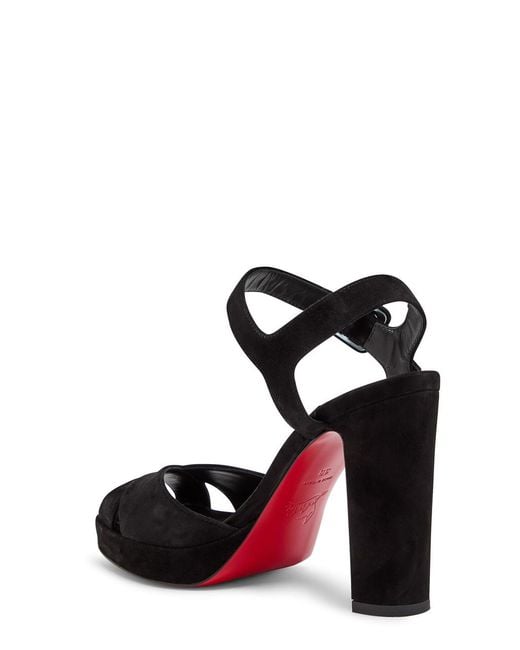 Christian Louboutin Black Cora 100 Suede Sandlas