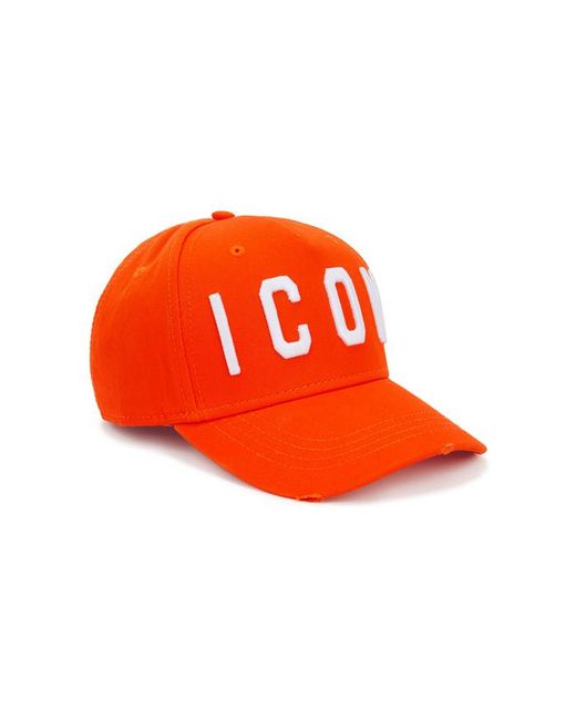 DSquared² Icon Orange Embroidered Twill Cap for men