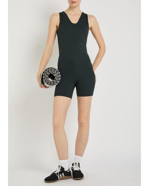 Spense Green Cosmic Form Cropped Tank Top
