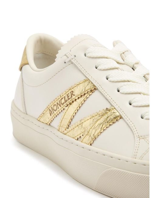 Moncler White Monaco 2 Panelled Suede Sneakers