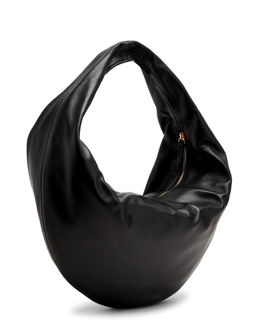 Khaite Black Olivia Medium Leather Top Handle Bag