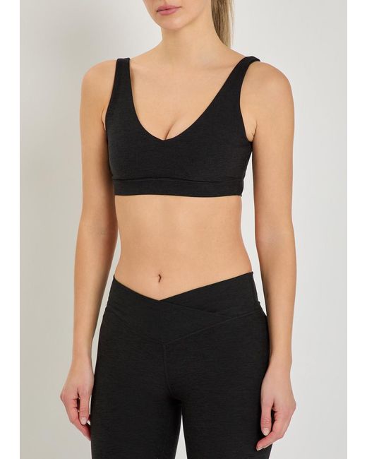 vuori Black Rhythm Stretch-Jersey Sports Bra