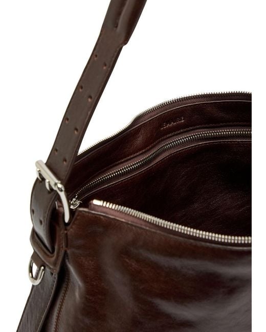 Lemaire Brown Belted Baguette Leather Shoulder Bag