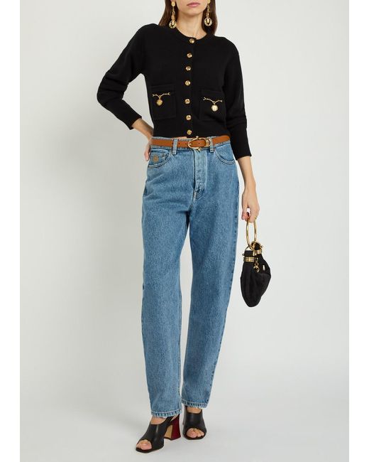 Chloé Black Embellished-Pocket Wool And Cashmere-Blend Cardigan
