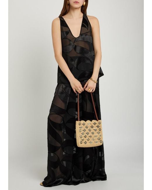 Delos Black Mira Devoré Georgette Top