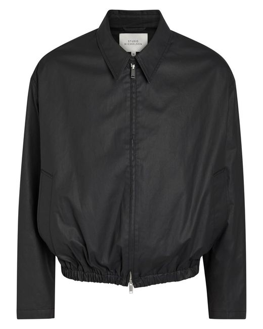 Studio Nicholson Black Waxed Cotton Jacket for men