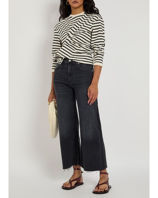Citizens of Humanity Blue Lyra Cropped Wide-Leg Jeans