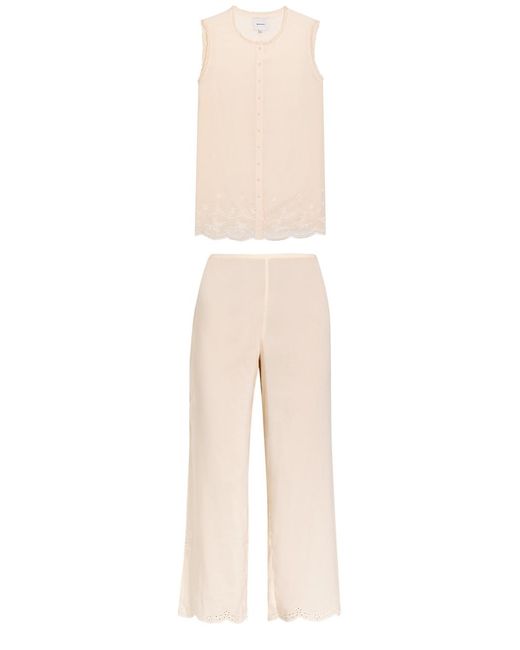 Reformation Natural Willa Cotton-Blend Top And Trousers Set