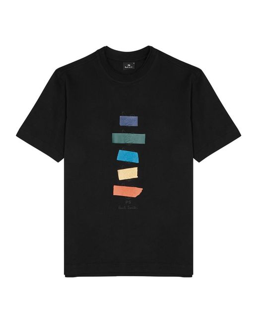 PS by Paul Smith Black Printed Cotton T-shirt for men