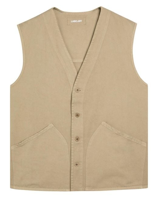 Labo.art Natural V-Neck Cotton Vest for men